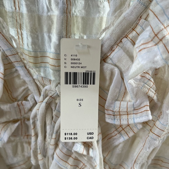 🍃💕NWT Anthropologie Chrissy Ruffled Prairie Check Peasant Blouse Size M - Picture 8 of 15